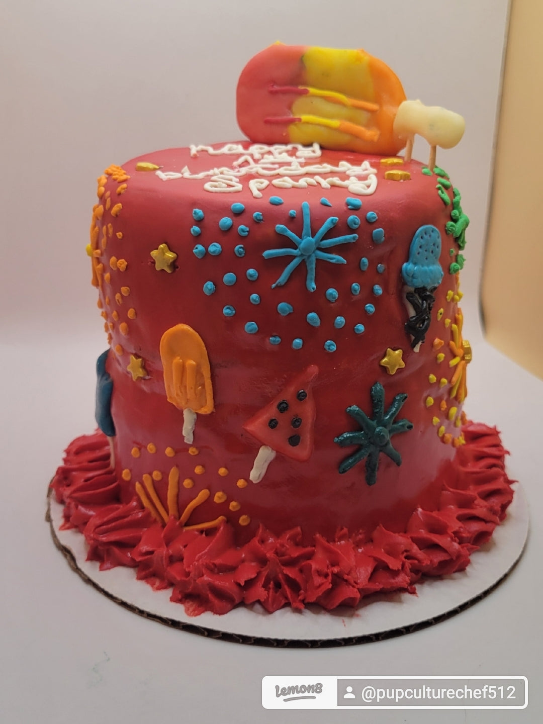 4 inch round double layer Upper tier  ( The Chanel Cake)