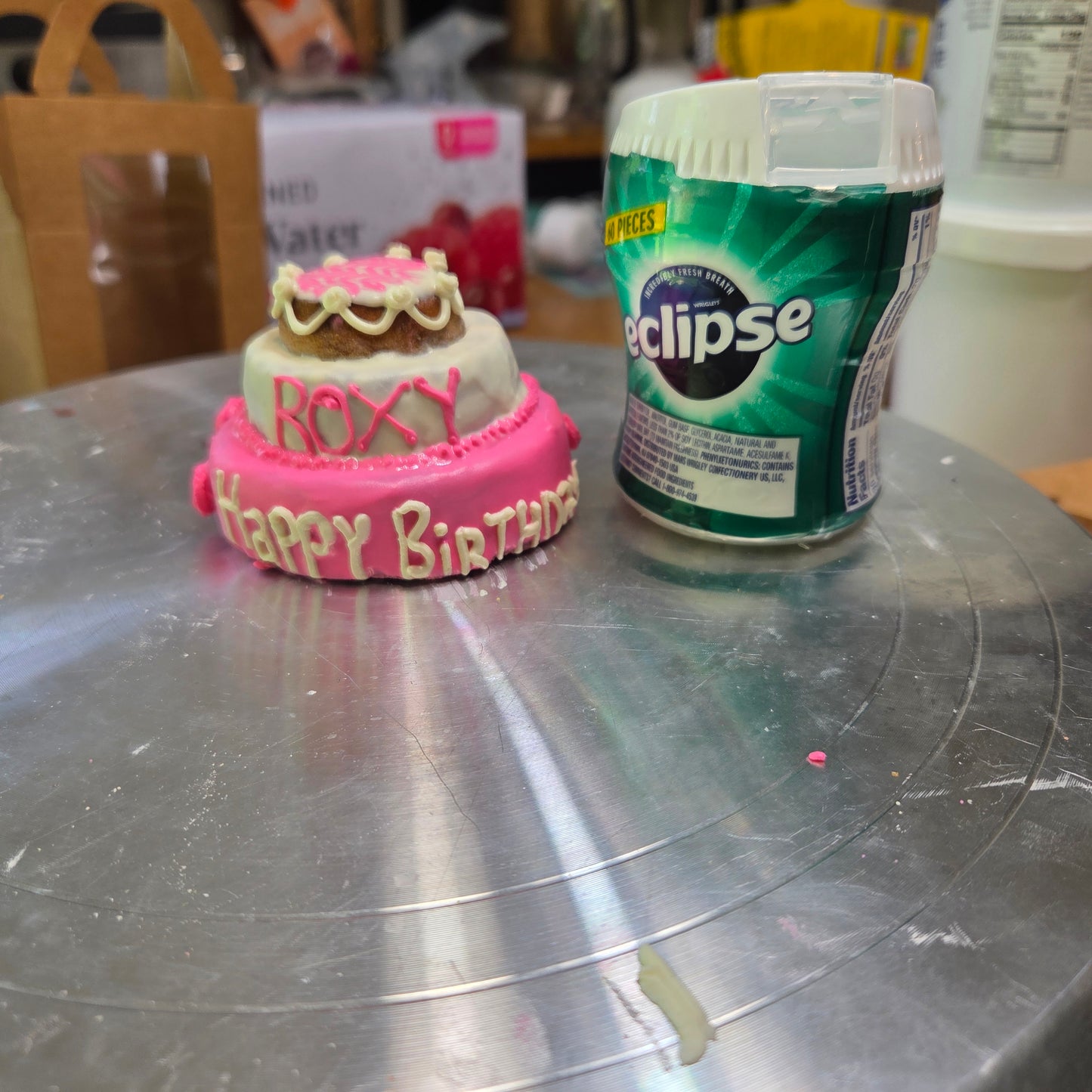 Miniture Barkday Cake treat (smaller than a pupcake)