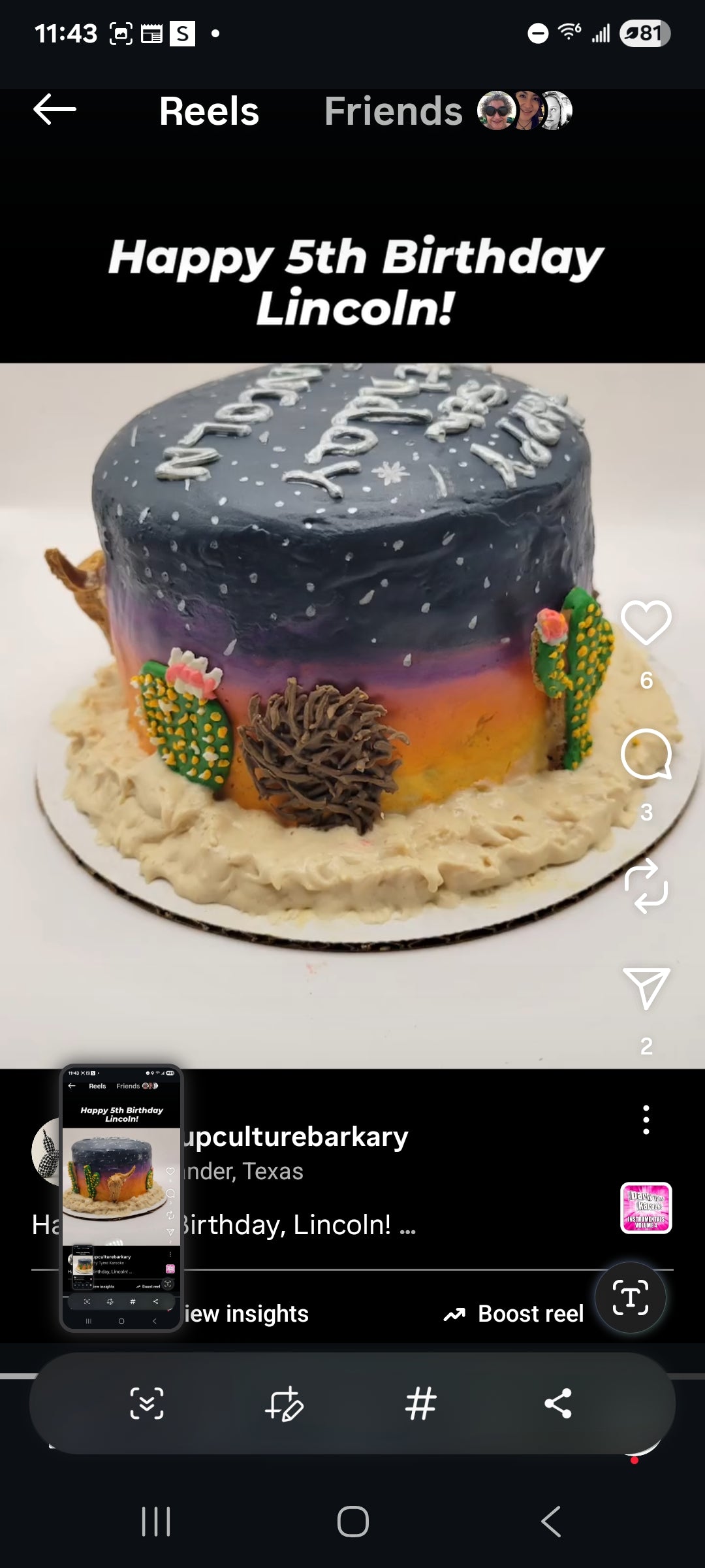 4 inch Single Layer Upper Tier 1 Cake (The Missy Cake)