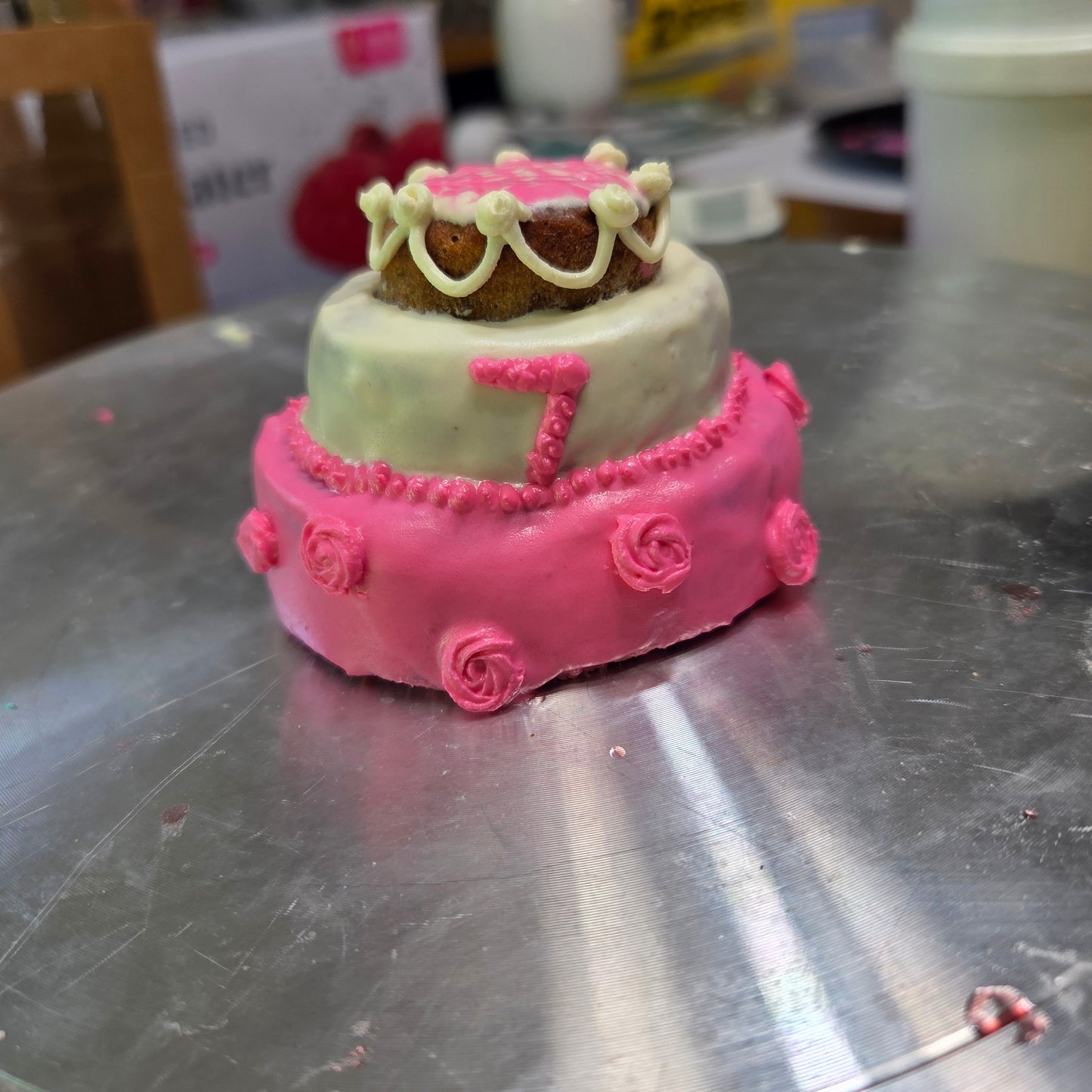 Miniture Barkday Cake treat (smaller than a pupcake)